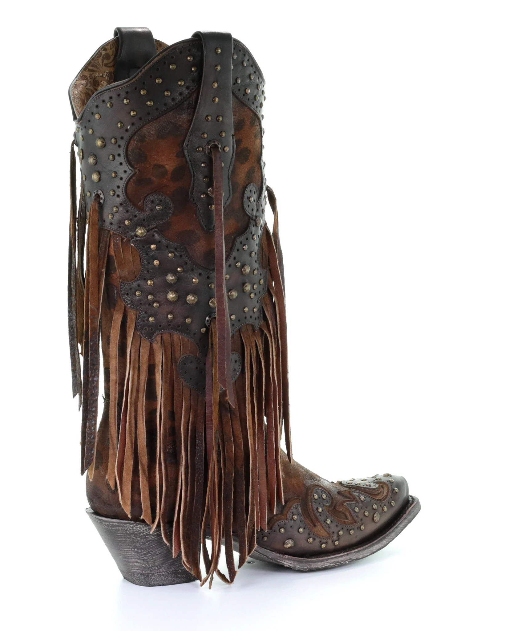 Women's Cheetah and Fringe Western Boots - Image 5