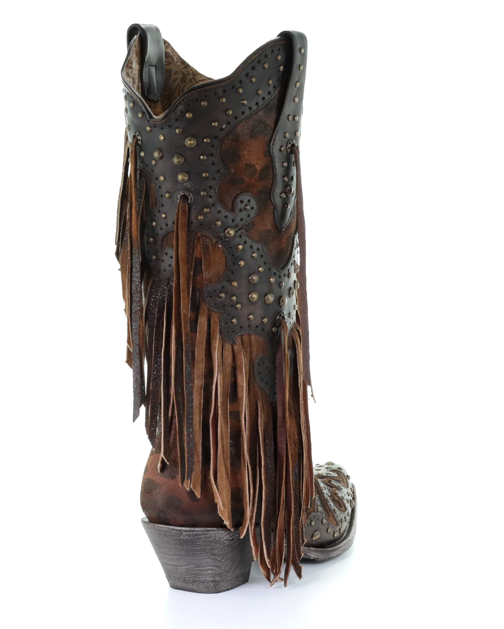 Women's Cheetah and Fringe Western Boots - Image 6