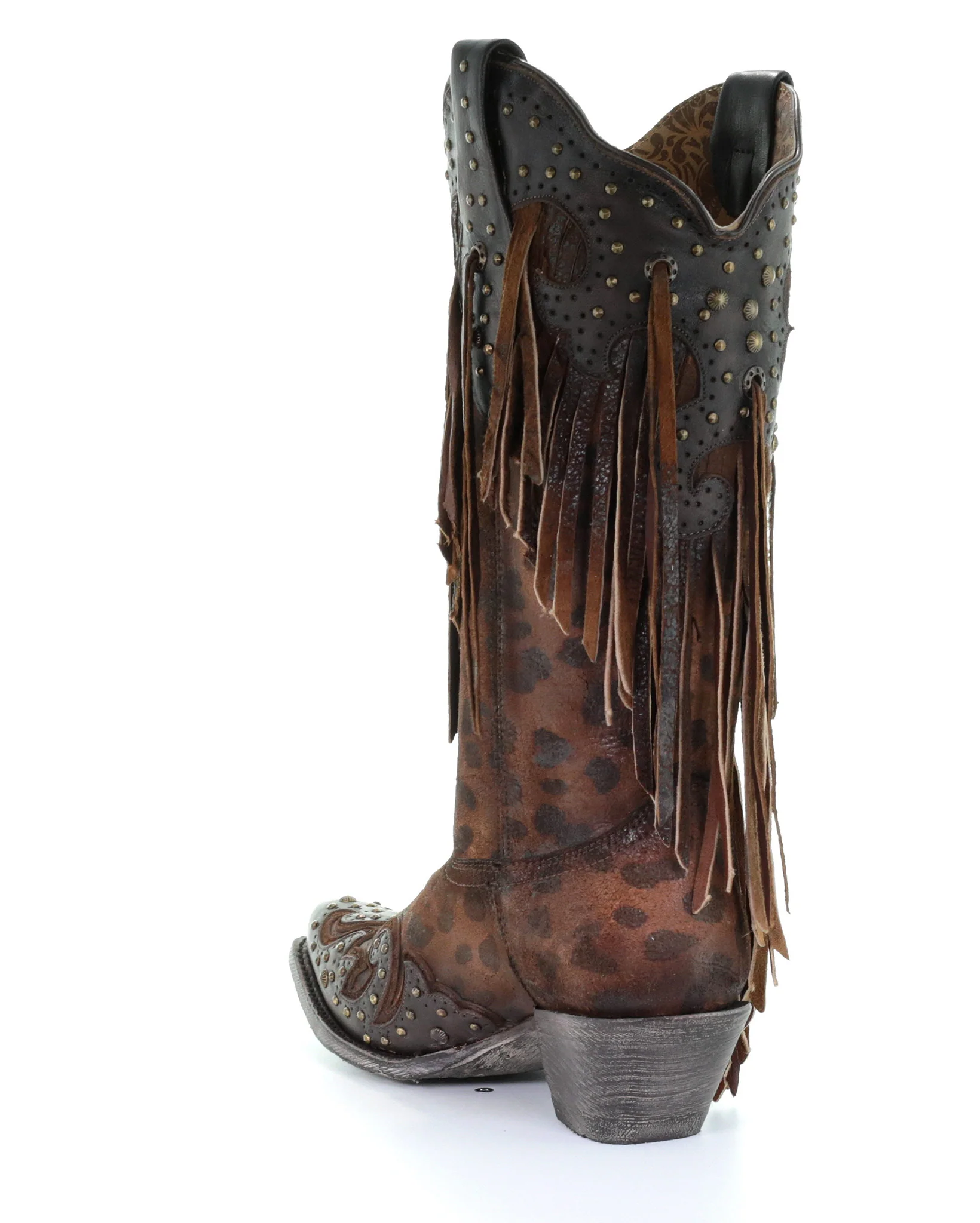 Women's Cheetah and Fringe Western Boots - Image 8