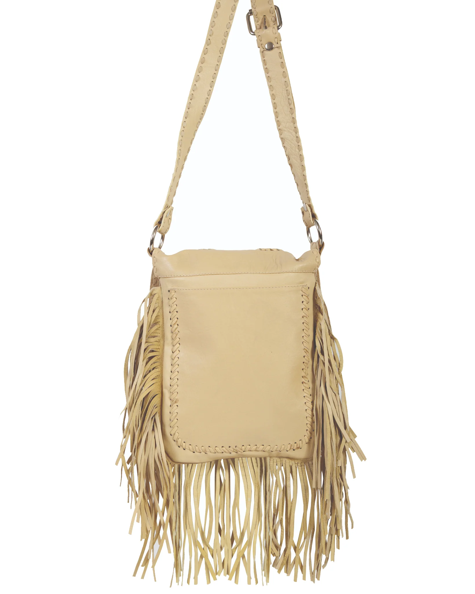 Women's Crossbody Concho & Fringe Leather Purse - Image 2