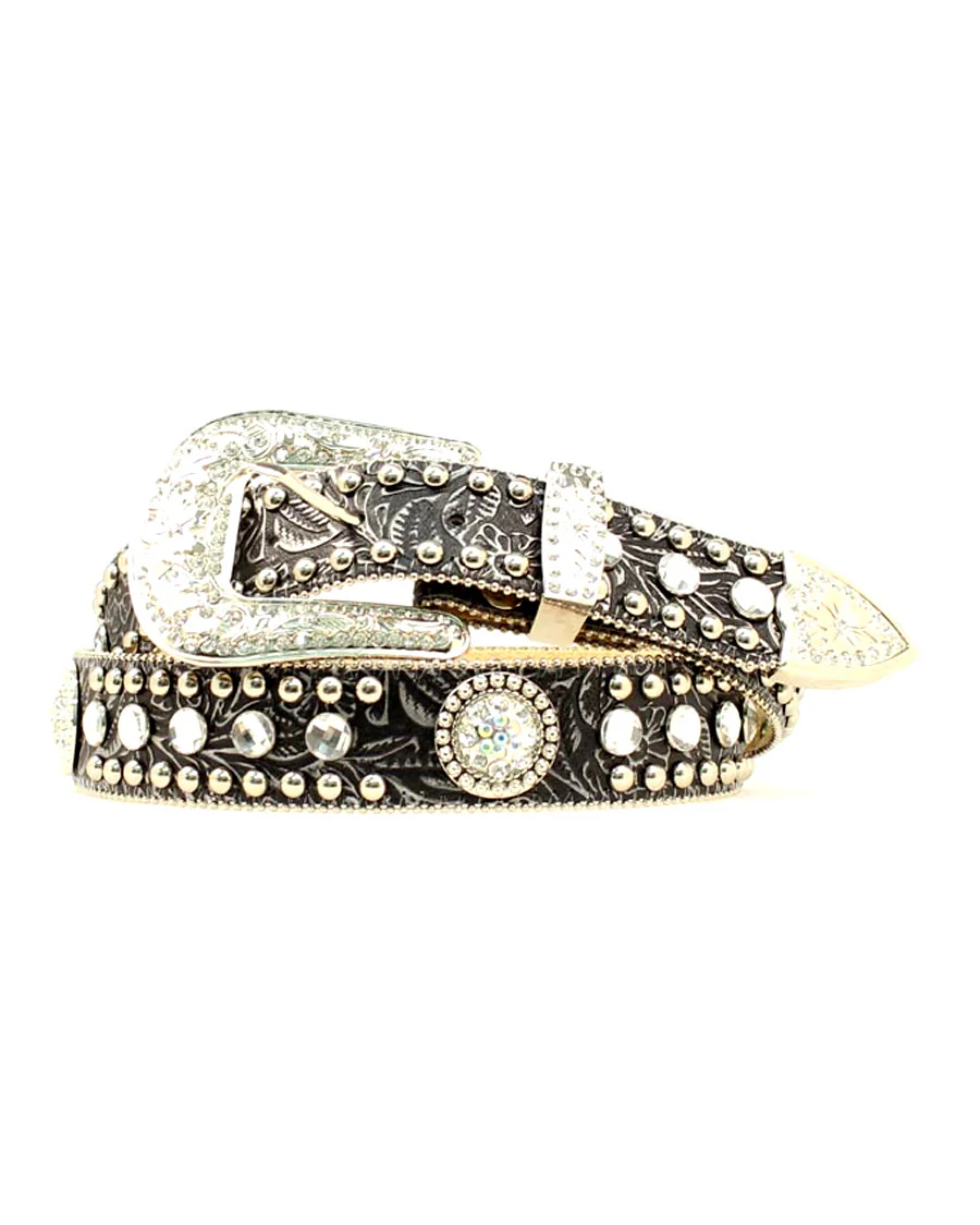 Women's Floral Embellished Rhinestone Belt