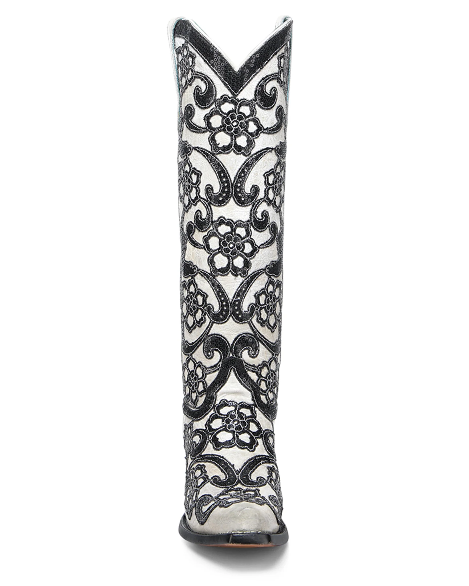 Women's Floral Sequin Tall Top Western Boots - Image 4