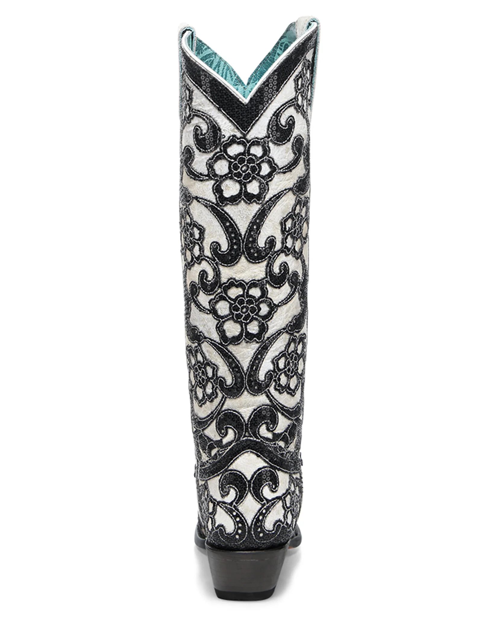Women's Floral Sequin Tall Top Western Boots - Image 5