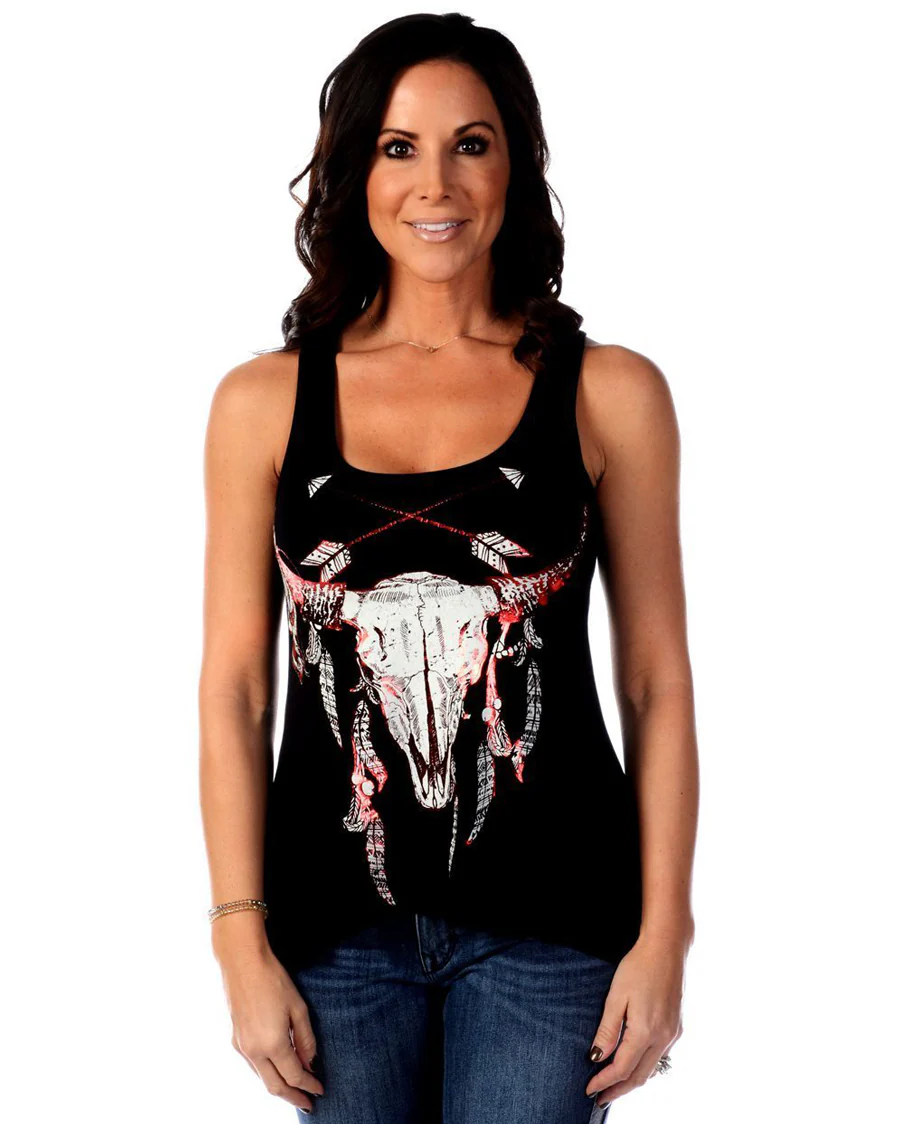 Women's Foil Skull Tank Top - Image 3
