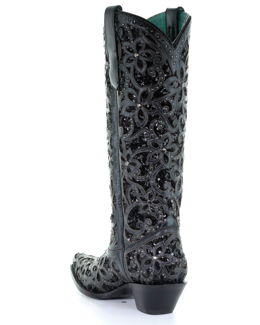 Women's Full Floral Inlay Boots - Image 10