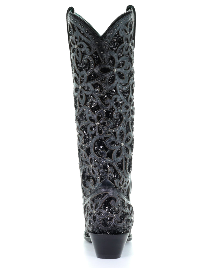 Women's Full Floral Inlay Boots - Image 11
