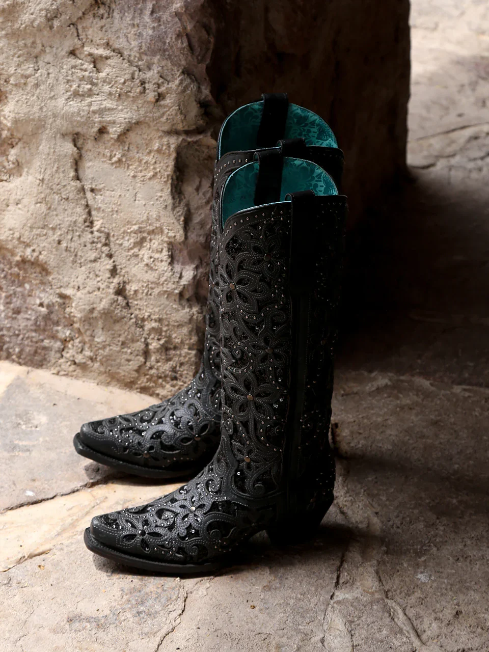 Women's Full Floral Inlay Boots - Image 2