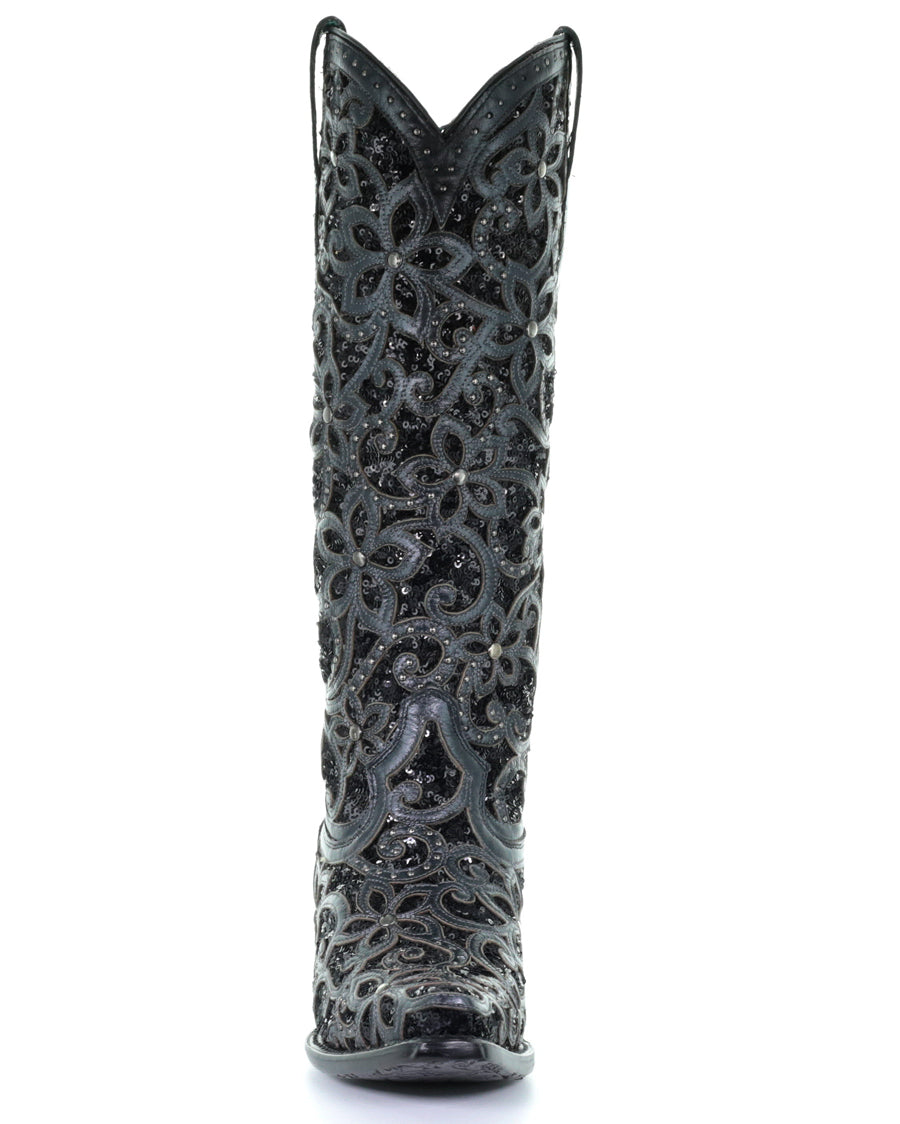 Women's Full Floral Inlay Boots - Image 5