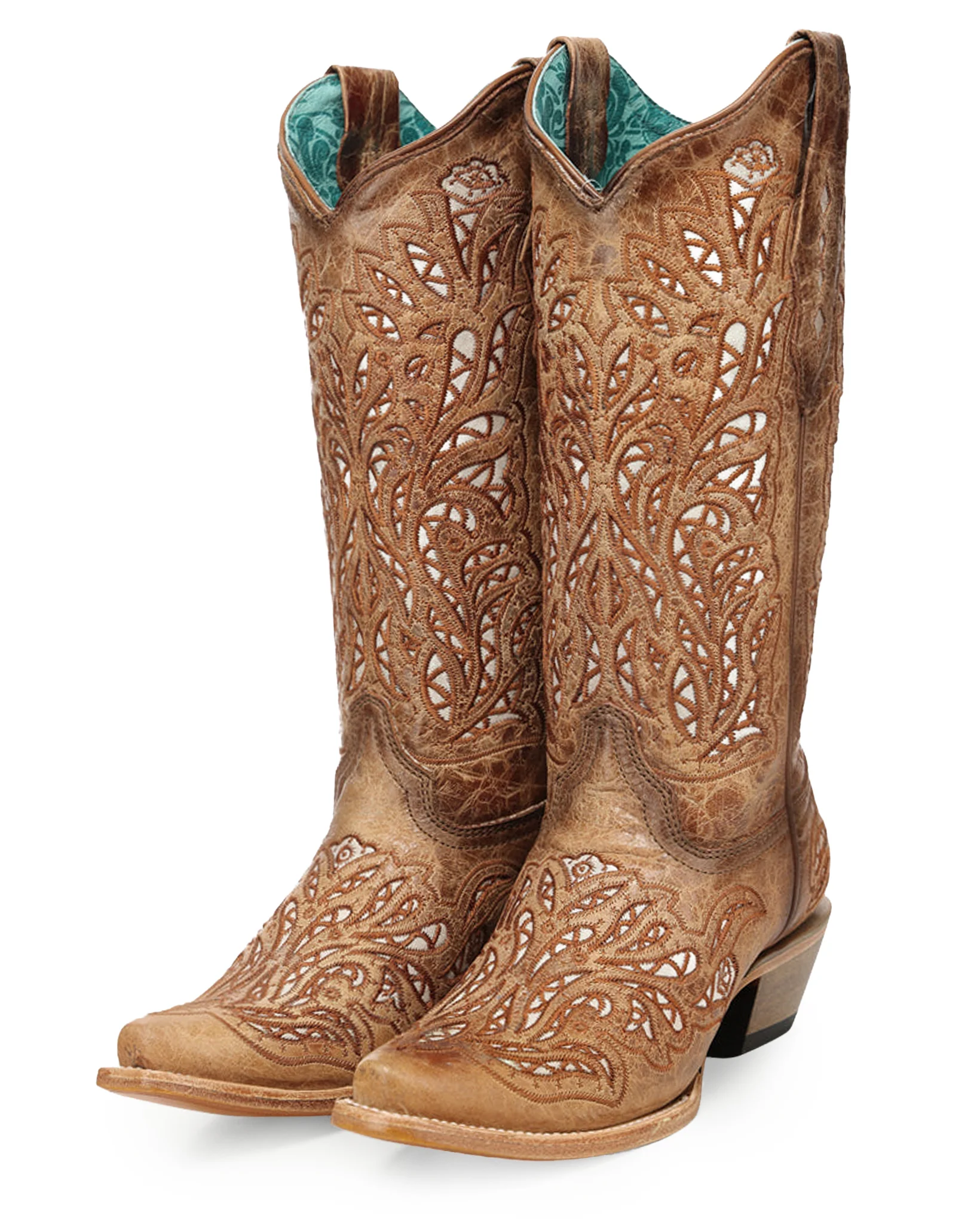 Women's Glitter Inlay Embroidered Western Boots - A5097 - Image 8