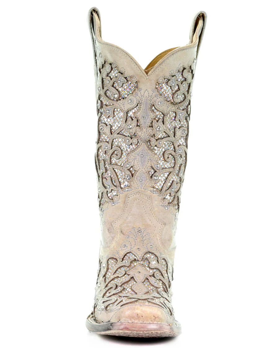 Women's Glitter Inlay Wedding Boots - Image 2