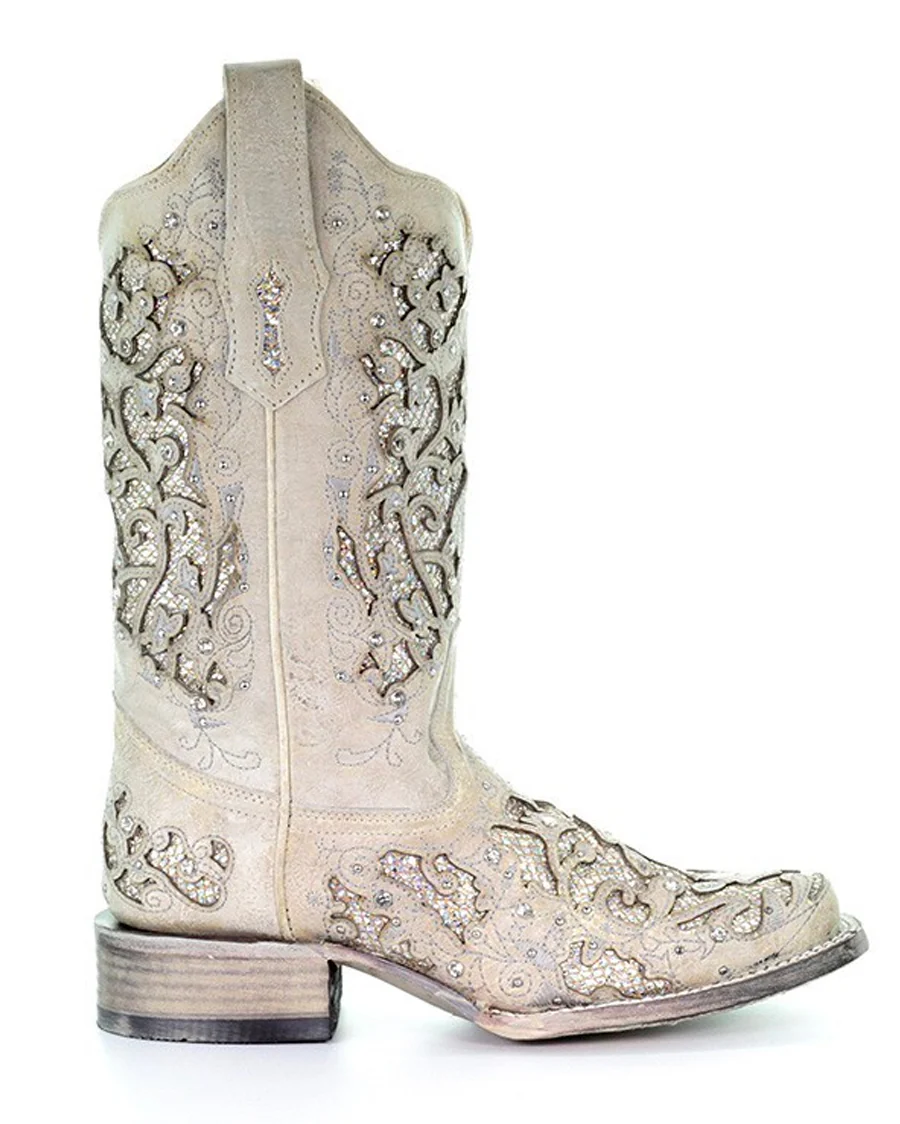 Women's Glitter Inlay Wedding Boots - Image 5