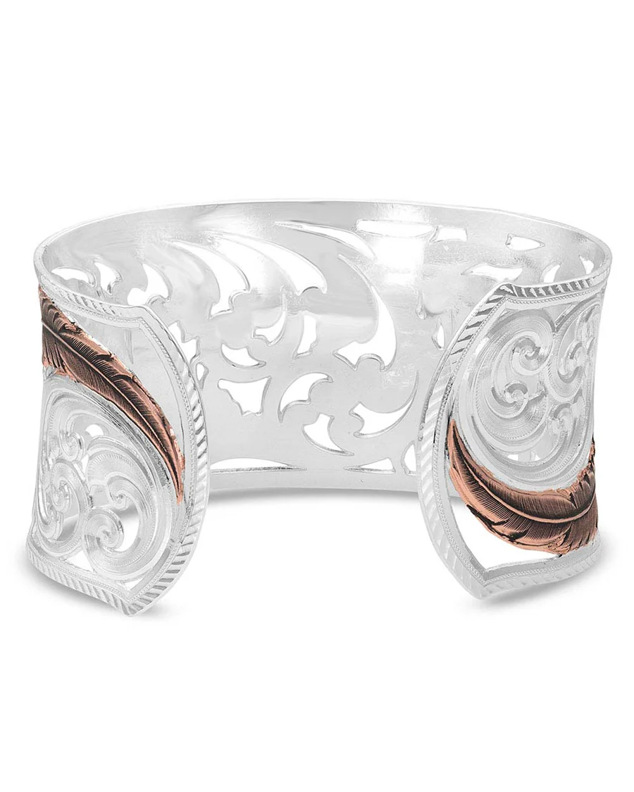Women's Heavenly Whisper Feather Cuff Bracelet - Image 2
