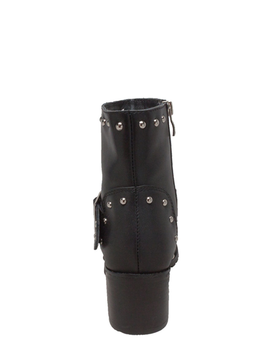 Women's Heeled Buckle Motorcycle Boots - Image 4