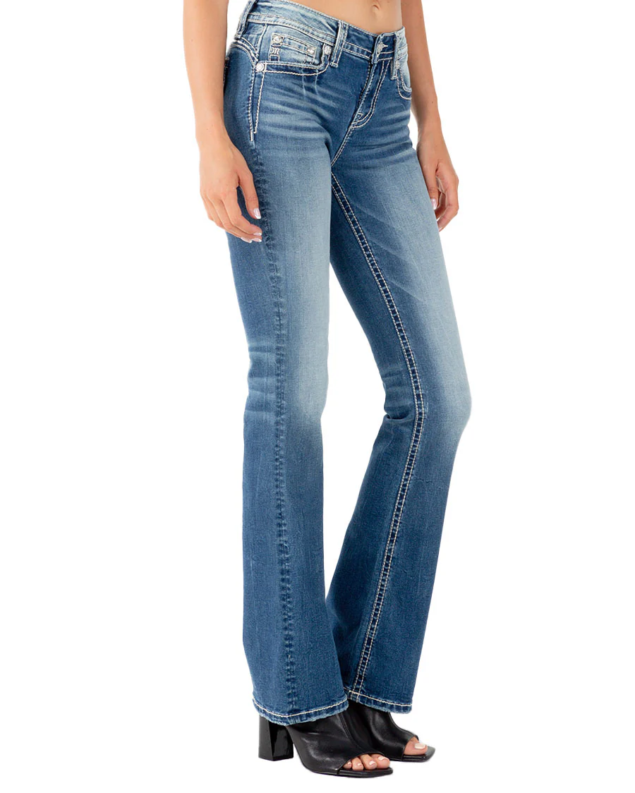 Women's Oh My Steer Mid-Rise Bootcut Jeans - Image 4