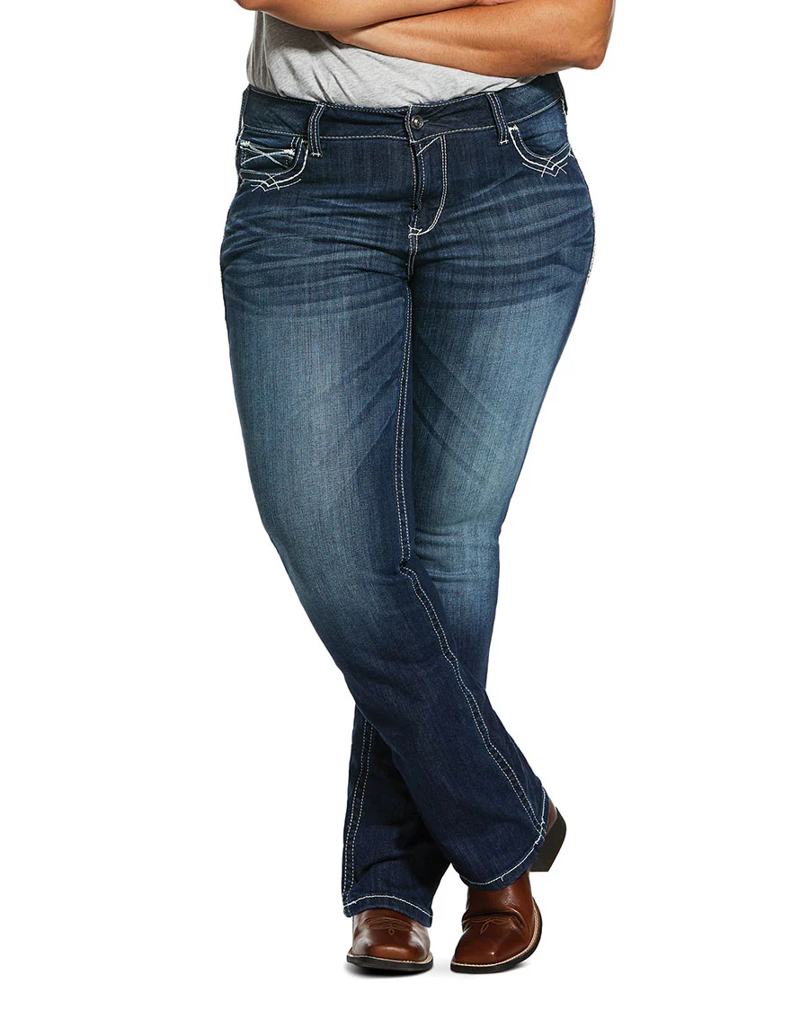 Women's R.E.A.L. Mid Rise Stretch Entwined Boot Cut Jeans - Image 3