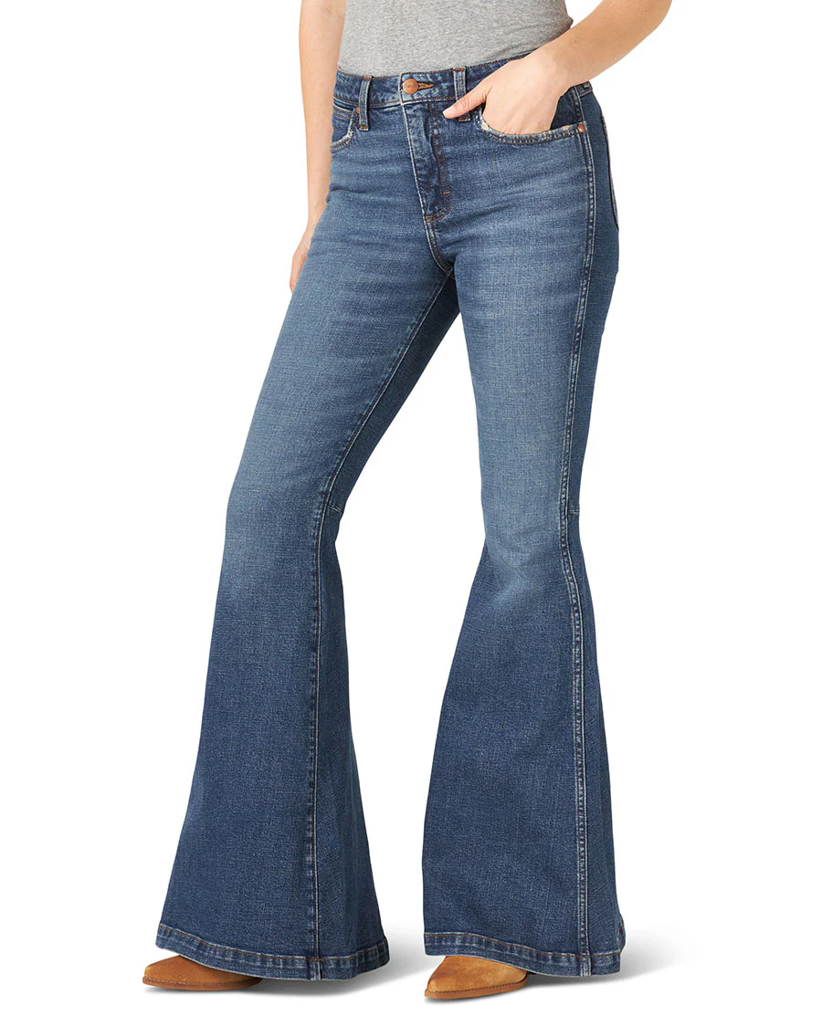Women's Retro The Green Trumpet Flare Jeans