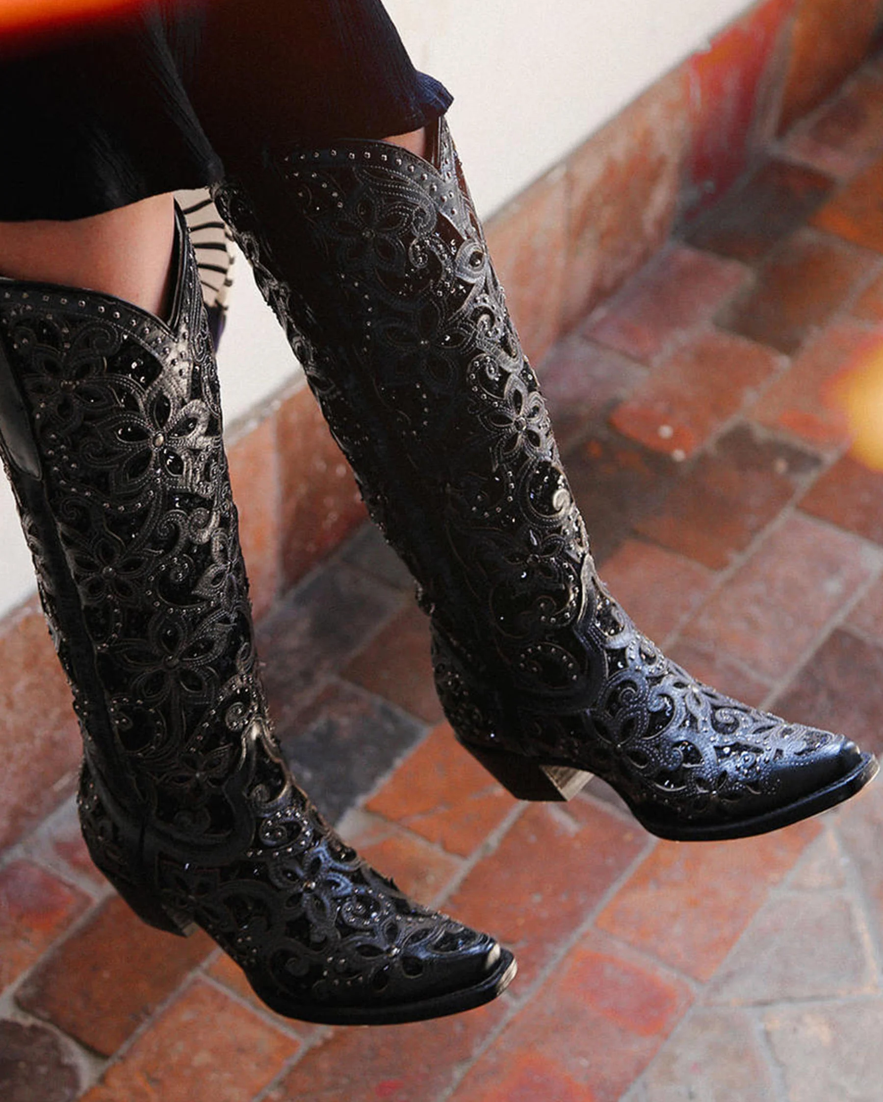 Women's Studs and Embroidery Western Boots - Image 2