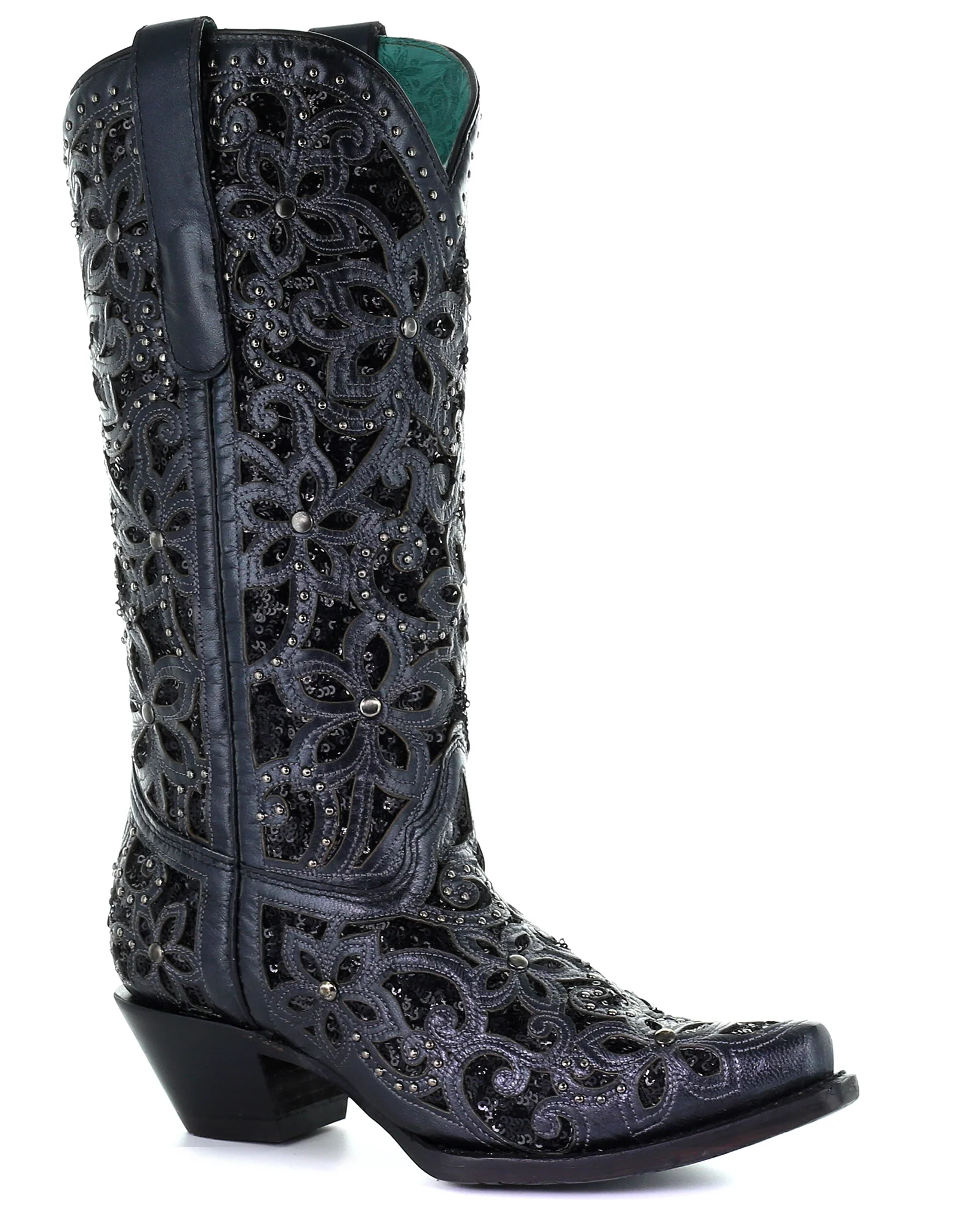 Women's Studs and Embroidery Western Boots - Image 3