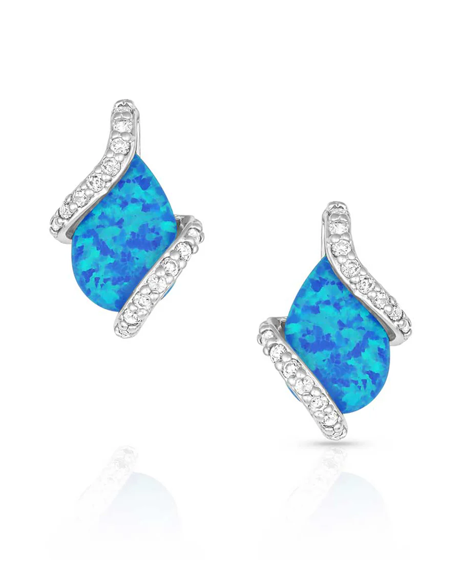 Women's Wrapped Opal Earrings