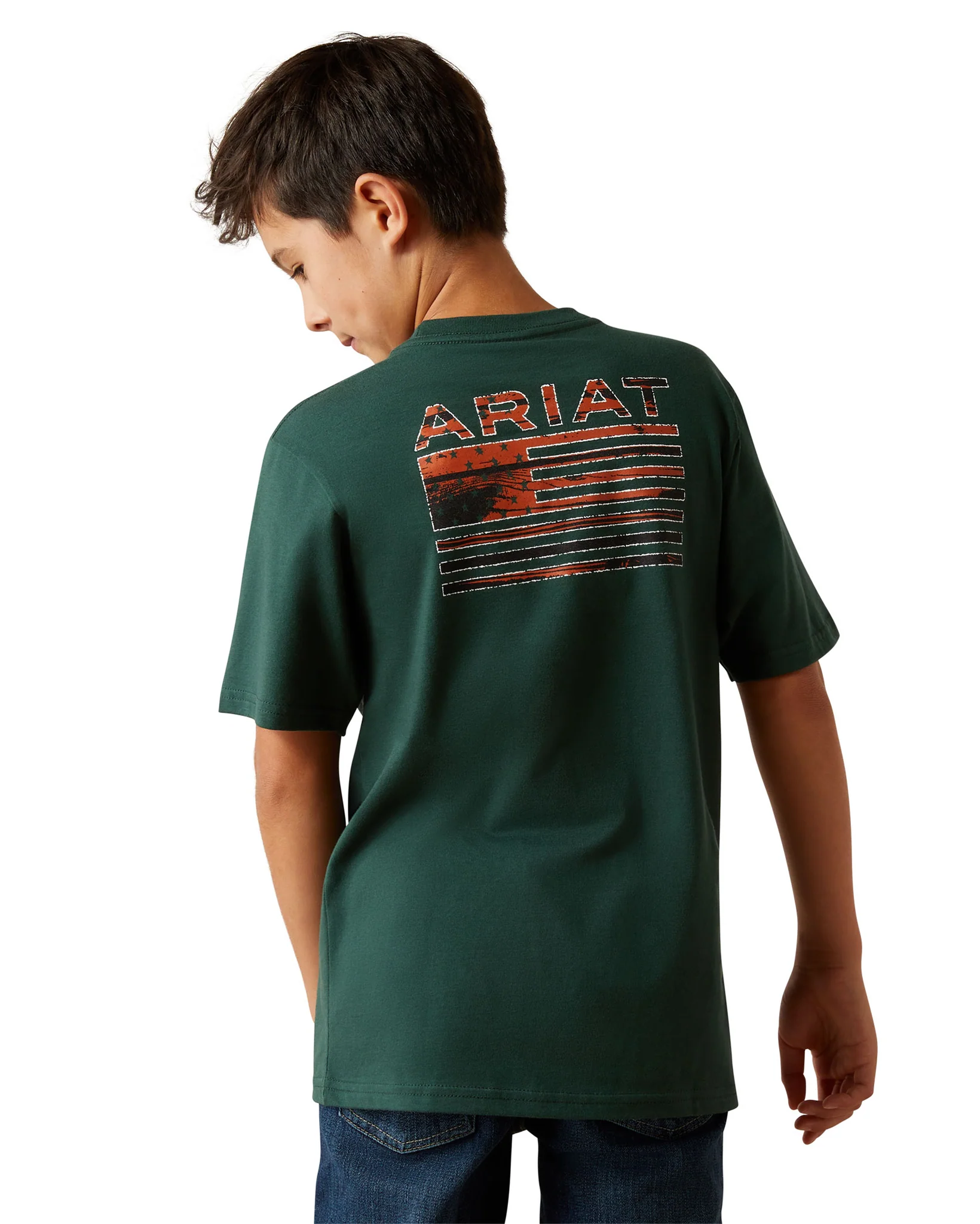Kids' Ariat Rustic Wood Flag T-Shirt - Image 2