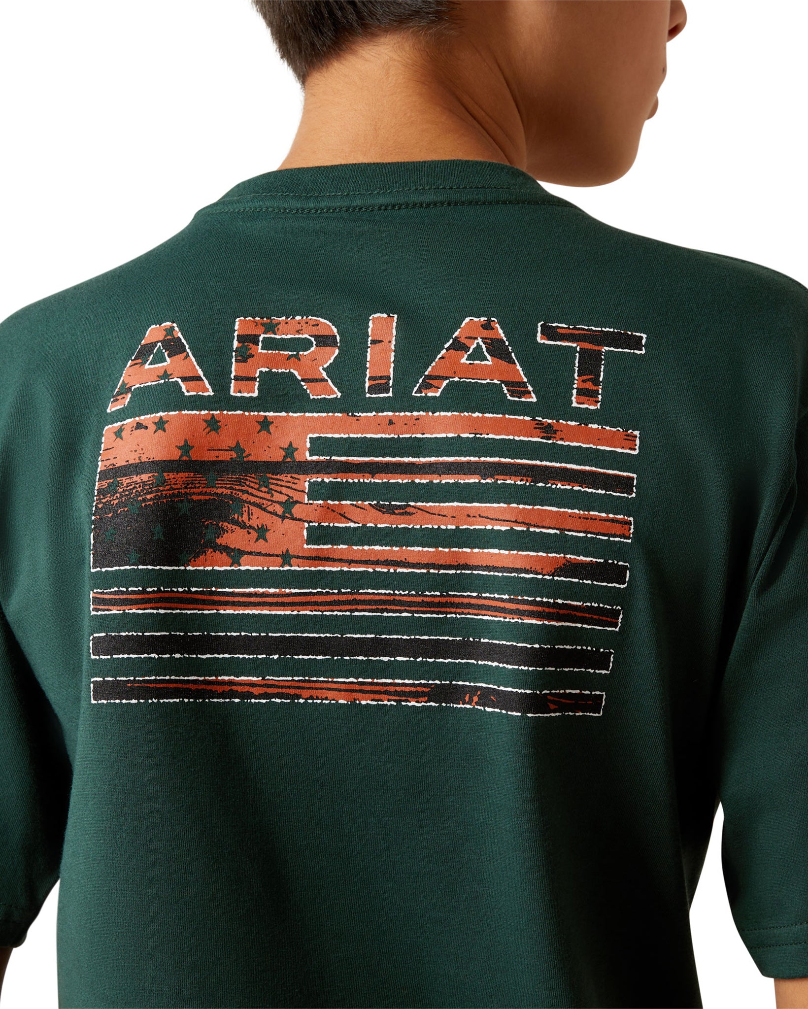 Kids' Ariat Rustic Wood Flag T-Shirt - Image 4